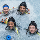 The four human leads of The Way of Water, doing performance capture in the water.